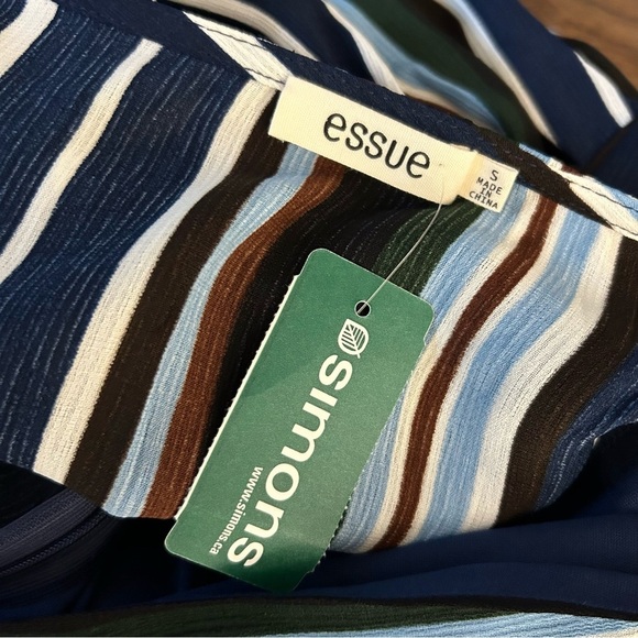 Essue Crop Top Faux Wrap Long Sleeve Multi Colored Chiffon Top Small NWT - Picture 10 of 10